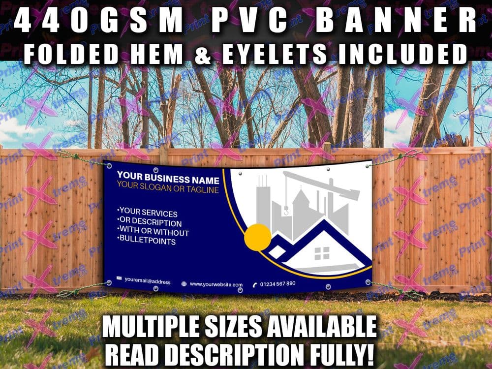 PERSONALISED CONSTRUCTION COMPANY BANNER SIGN SIGNS Outdoor PVC BUILDER