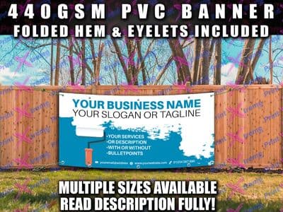 PERSONALISED PAINTER DECORATOR PAINTING BUSINESS BANNER SIGN SIGNS Outdoor PVC