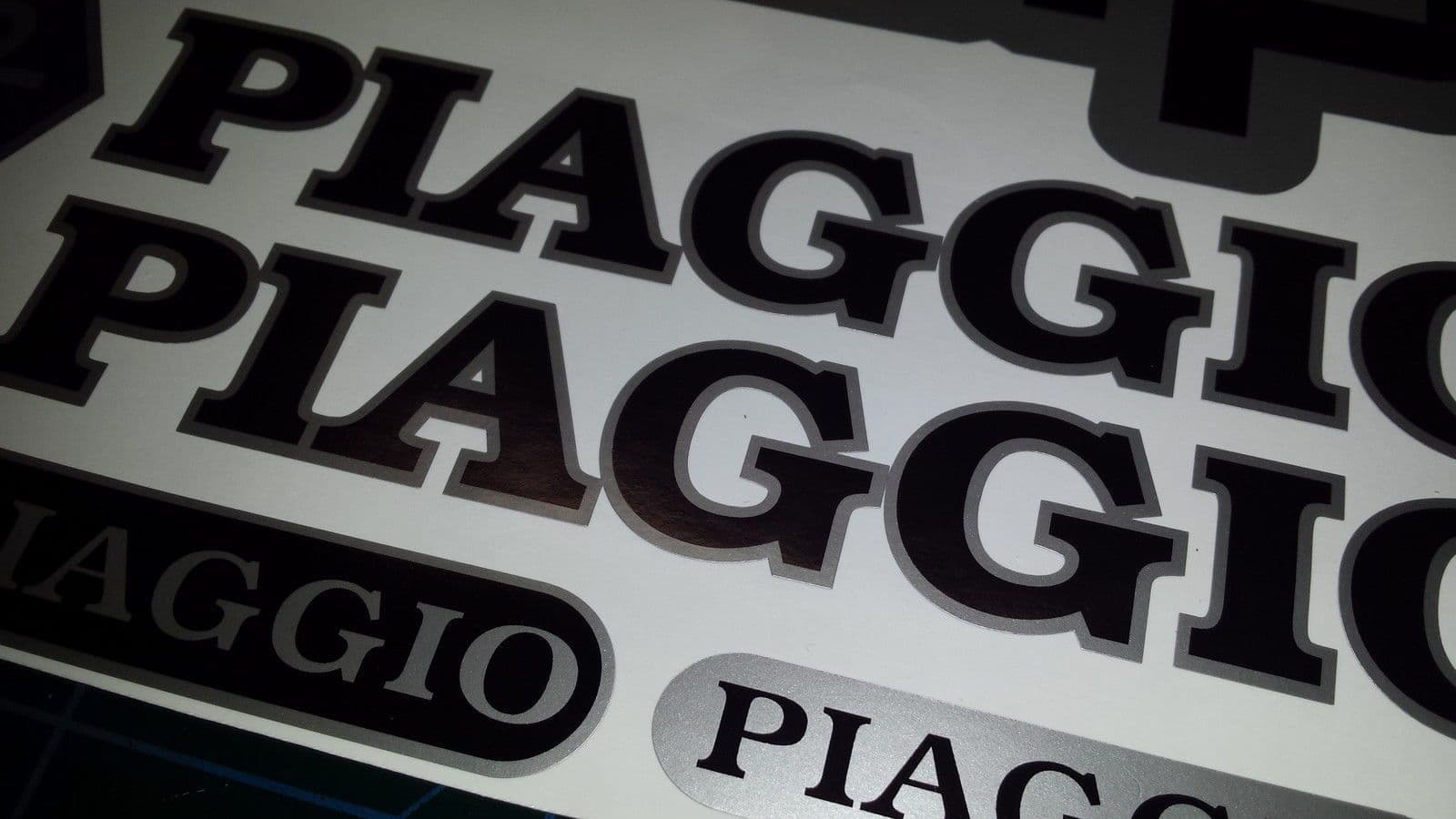 Piaggio ZIP Printed Decals / Stickers set Kit Black Blue Silver