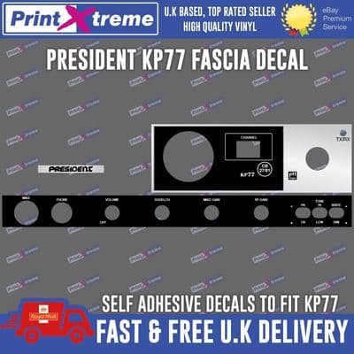 PRESIDENT KP77 cb radio faceplate Decal Sticker bezel self adhesive