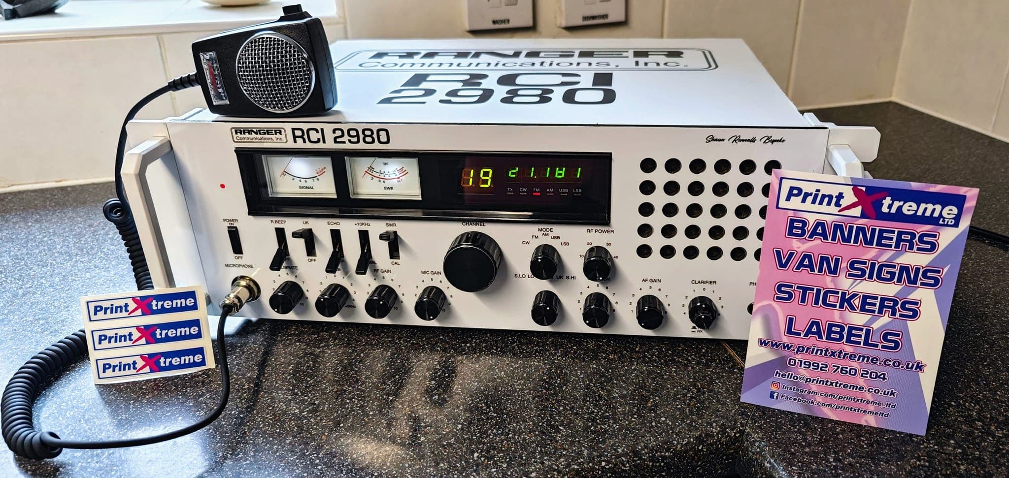 RANGER RCI2980 HOMEBASE cb radio faceplate Decal Sticker fascia self