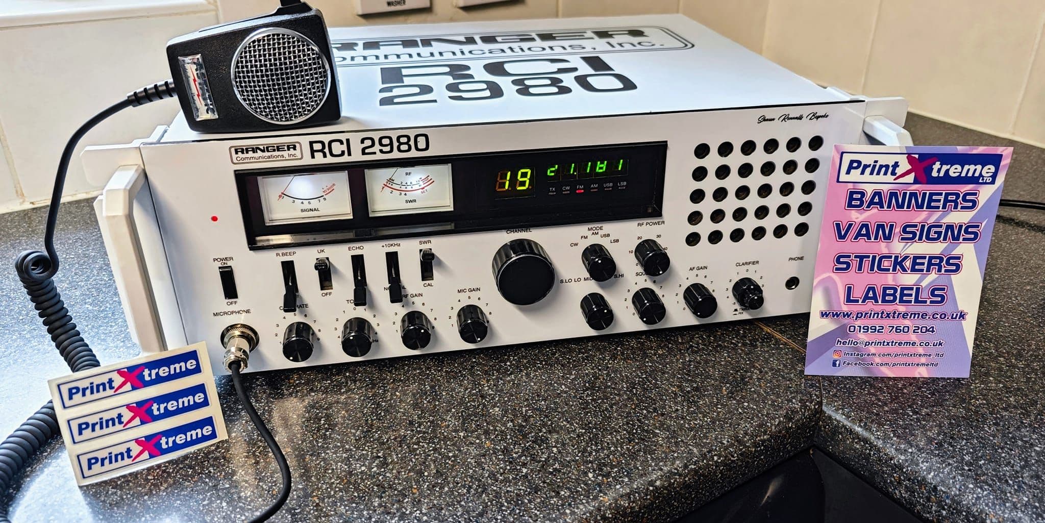 RANGER RCI2980 HOMEBASE cb radio faceplate Decal Sticker fascia self