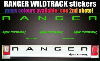 Ranger Wildtrack CUSTOM Rear Tailgate decal sticker 6 piece set 2012-2017