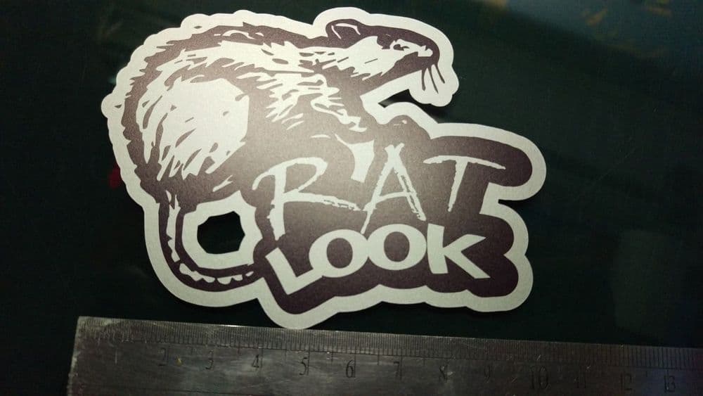 Rat Look Sticker Decal Motorcycle Scooter car Modified SILVER & black