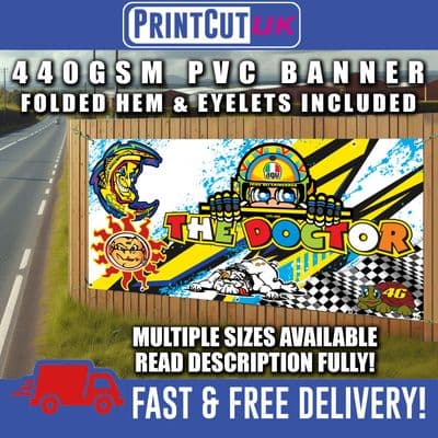 ROSSI 46 PVC BANNER SIGN SIGNS Indoor Outdoor workshop shed mechanic garage motorcycle racing