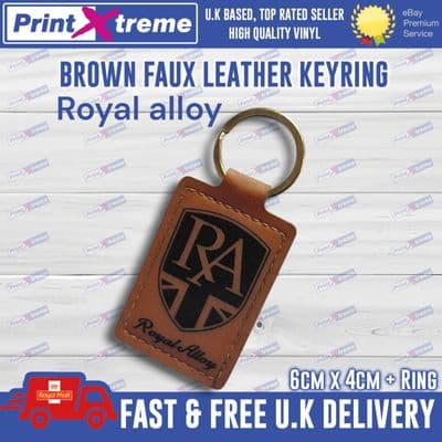 Royal Alloy RA Scooter Moped Keyring Faux Leather Laser Etched Handmade UK