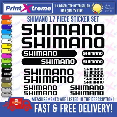 SHIMANO Stickers DECALS Vinyl Mountain Cycling MTB UNIVERSAL 17 PIECE