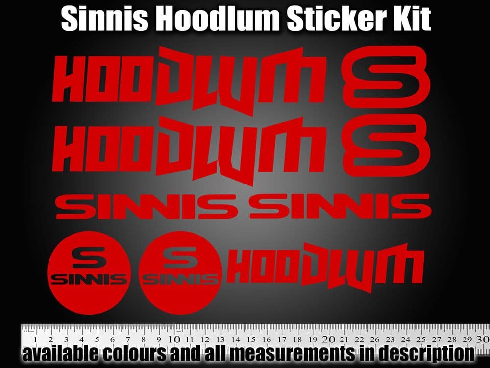 Sinnis Hoodlum Cruiser motorcycle Decals/Stickers ALL COLOURS AVAILABLE 125