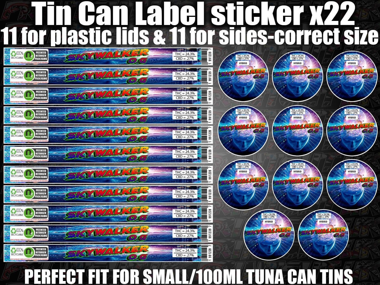SKYWALKER OG Cali Tin Labels Stickers Marijuana weed RX ...