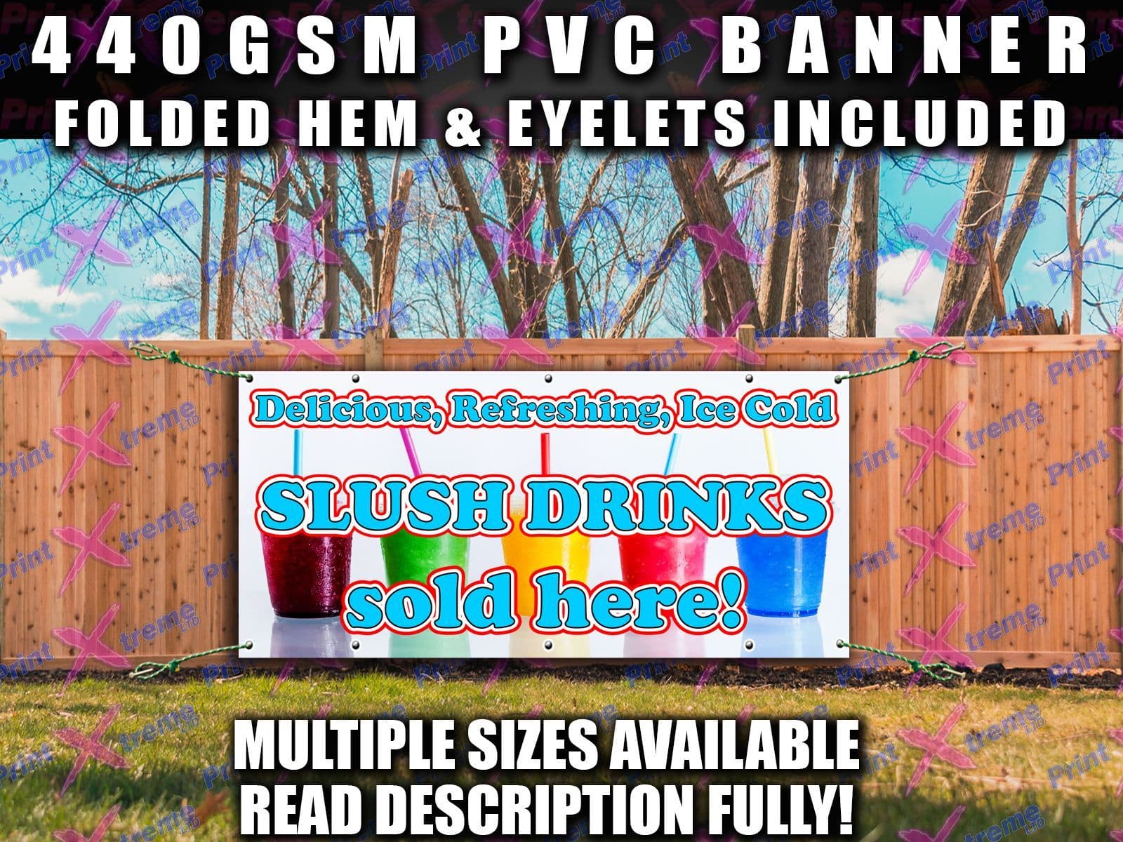 Shell Slushie Sign SLUSH DRINKS SOLD HERE BANNER SIGN Indoor Outdoor Shop PVC CAFE VAN ...