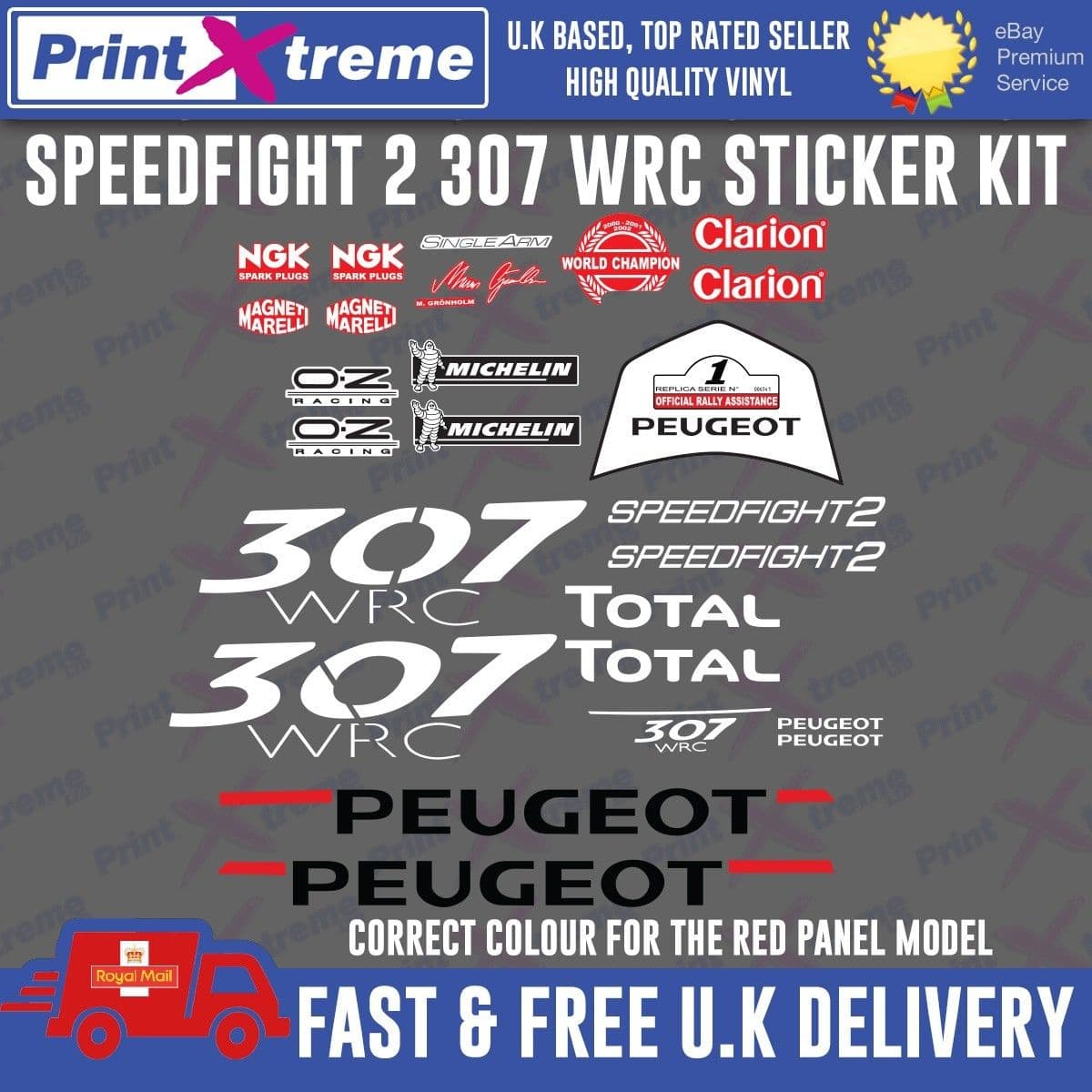 Speedfight 2 307 WRC Sticker kit set 50 100 SF2 graphics Stripes