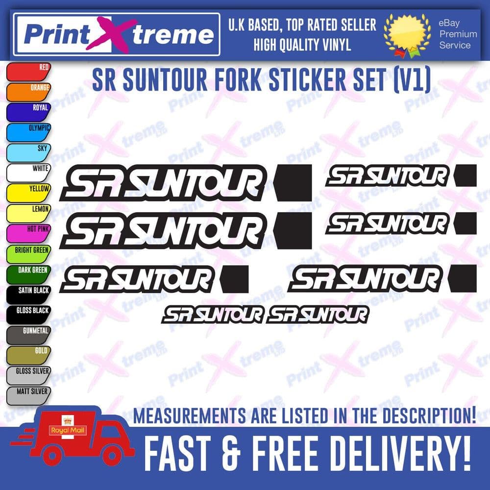 SR SUNTOUR FORK Decal Stickers Vinyl Mountain Cycling MTB top Quality V1