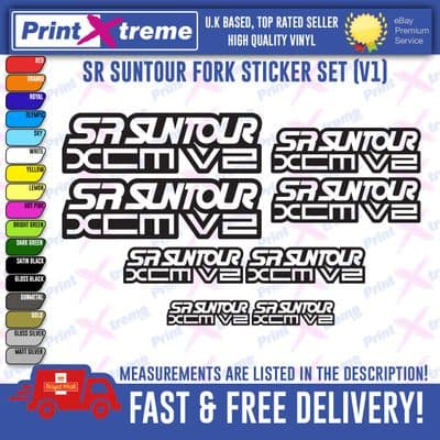 SR SUNTOUR XCM V2 FORK Decal Stickers Vinyl Mountain Cycling MTB top Quality