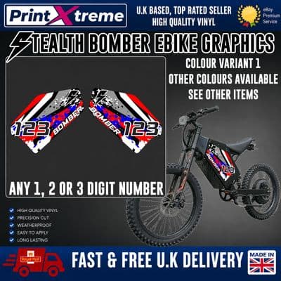 STEALTH BOMBER EBIKE Graphics  Sticker Motocross E-BIKE Decals Vinyl