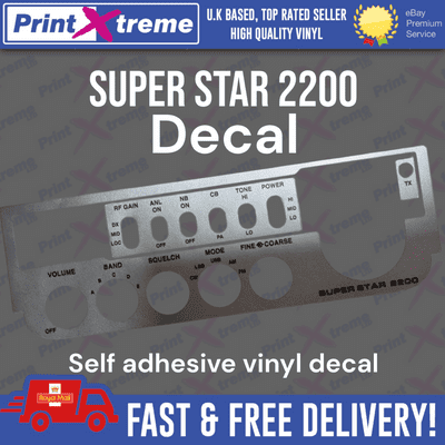 SUPER STAR 2200 SUPERSTAR cb radio faceplate Decal Sticker bezel self adhesive