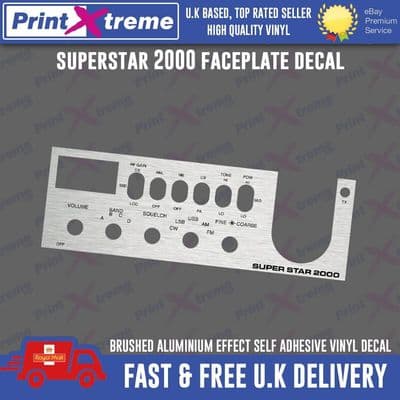 SUPERSTAR 2000 cb radio faceplate Decal Sticker bezel self adhesive brushed aluminium