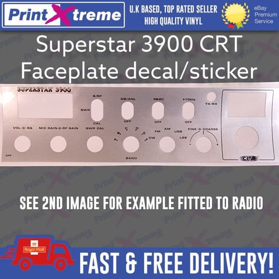 SUPERSTAR 3900 cb radio faceplate Decal Sticker bezel CRT VERSION