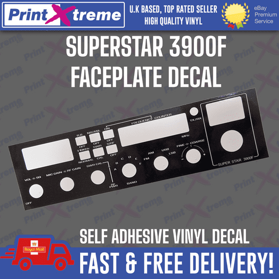 SUPERSTAR 3900F 3900F SS3900 cb radio faceplate Decal Sticker bezel