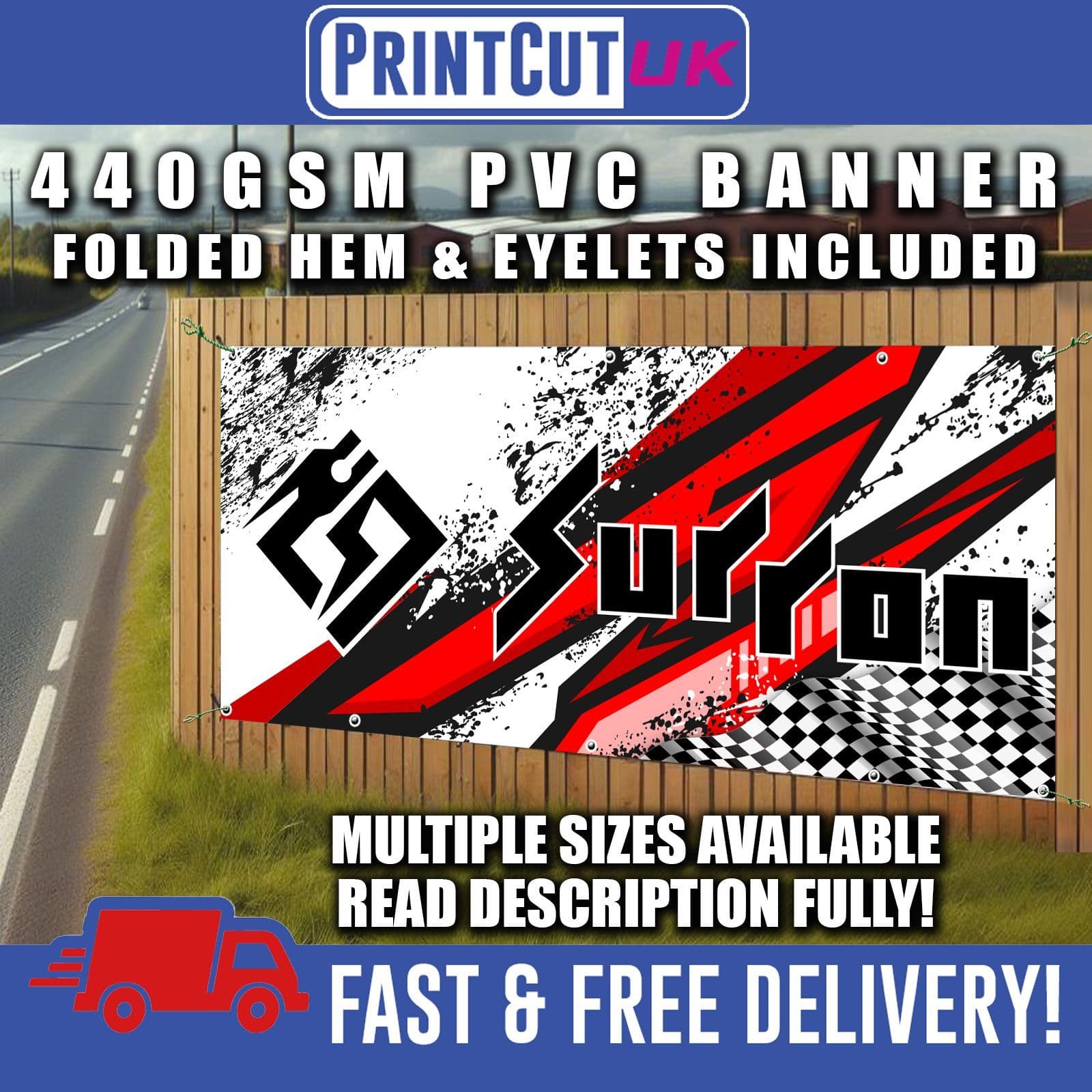 SURRON PVC BANNER SIGN SIGNS Indoor Outdoor workshop shed mechanic ...