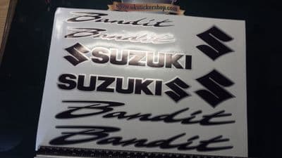 SUZUKI BANDIT 2 COLOUR DECALS/ STICKERS BLACK & SILVER restoration, respray etc