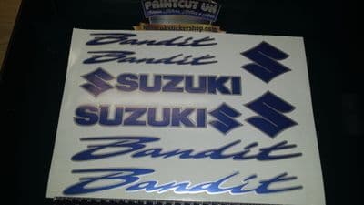 SUZUKI BANDIT 2 COLOUR DECALS/ STICKERS BLUE & SILVER restoration, respray etc