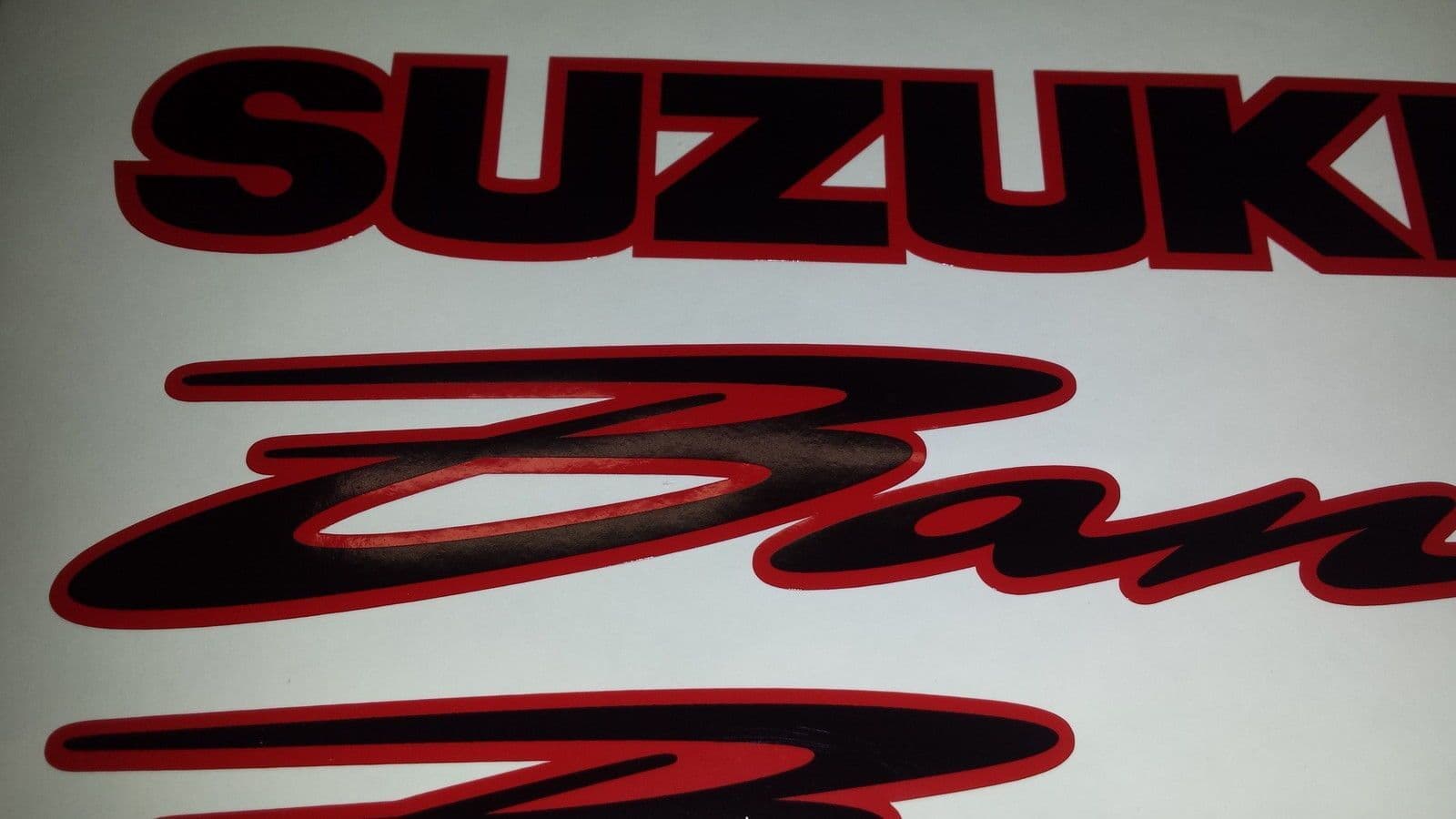 thumbnail image 2 of Bandit GSF Motorcycle Decal Graphics Kit – Custom Stickers (Red, Black, White) By Twisted Melon Designs 2 of 6