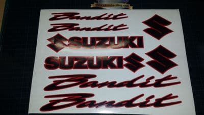 SUZUKI BANDIT 2 COLOUR DECALS/ STICKERS RED & BLACK restoration, respray etc