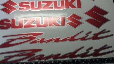 SUZUKI BANDIT 2 COLOUR DECALS/ STICKERS RED & SILVER restoration, respray etc