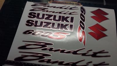 SUZUKI BANDIT 600s 3 COLOUR DECALS STICKERS Black Red Silver respray Restoration