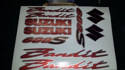 SUZUKI BANDIT 600s 3 COLOUR DECALS STICKERS Red Black Silver respray Restoration