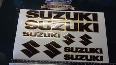 SUZUKI DECALS/ STICKERS BLACK & GOLD GSX VSTROM BANDIT GSF DR DL VZ AN AY SFV