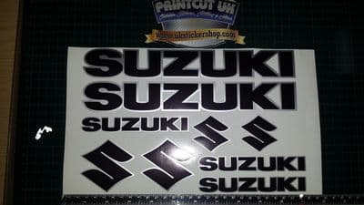 SUZUKI DECALS/ STICKERS BLACK & SILVER GSX VSTROM BANDIT GSF DR DL VZ AN AY SFV