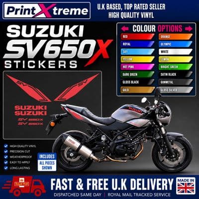 Suzuki SV650X  Decal/ Sticker Pack SV 650, SVx, SV650