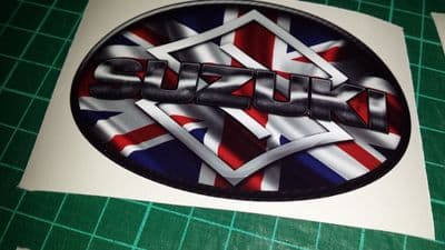 Suzuki Union Jack Tank Decals stickers  x4 srad gsxr bandit sv burgman hayabusa