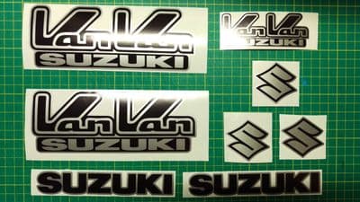 Suzuki Van Van Decals Stickers Rv RV125 RV 125 VanVan aftermarket Black & Silver