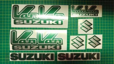 Suzuki Van Van Decals Stickers Rv RV125 RV 125 VanVan aftermarket Green & Silver