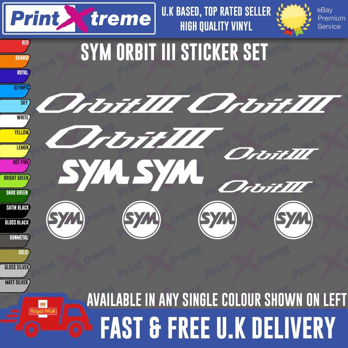 Sym ORBIT III ORBIT 3 Stickers decals graphics any colour