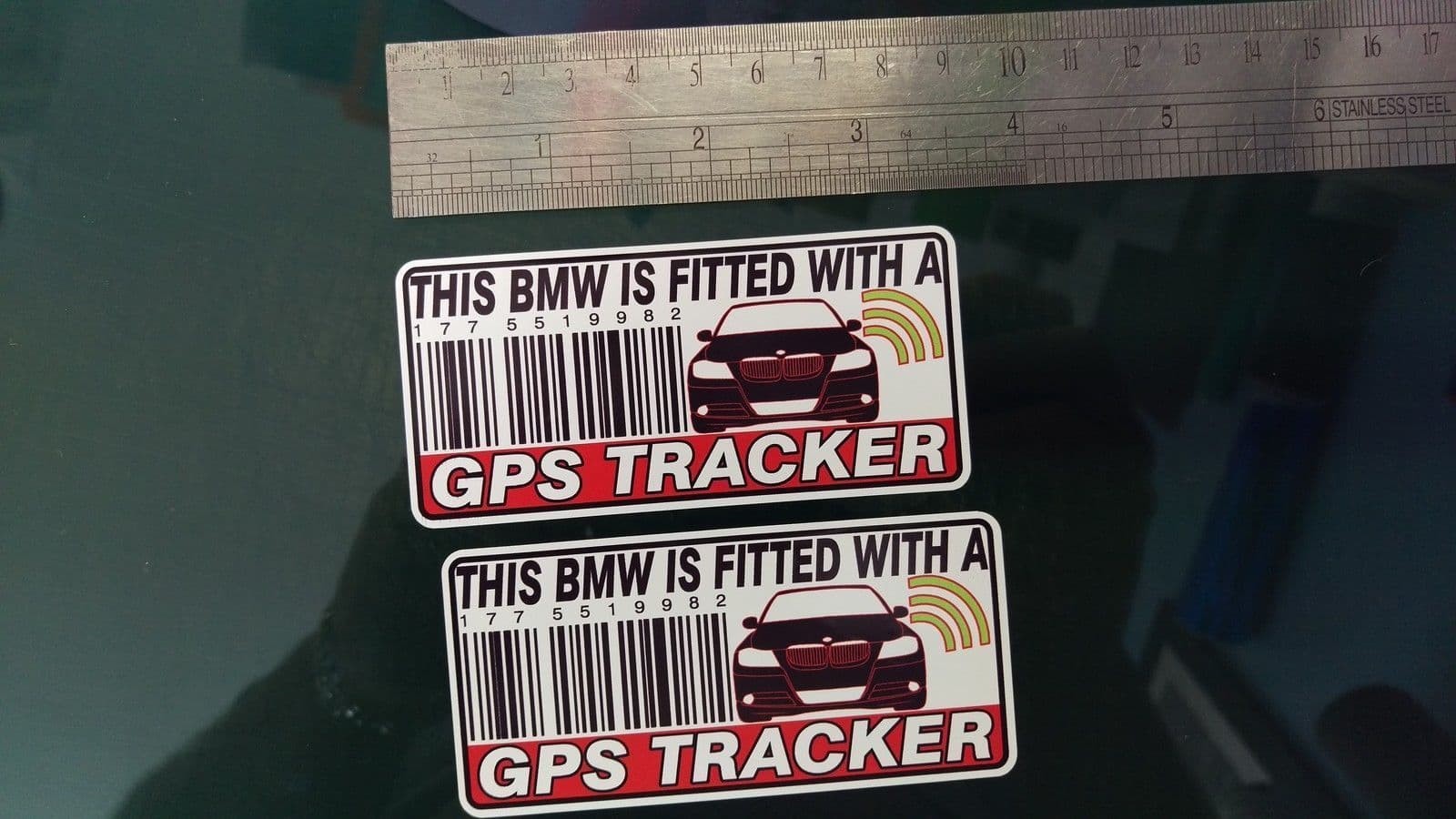 thumbnail image 2 of Anti-Theft Chip Alarm Stickers – GPS Tracker Warning Decals (2-Pack) – 4cm – VL009 2 of 2