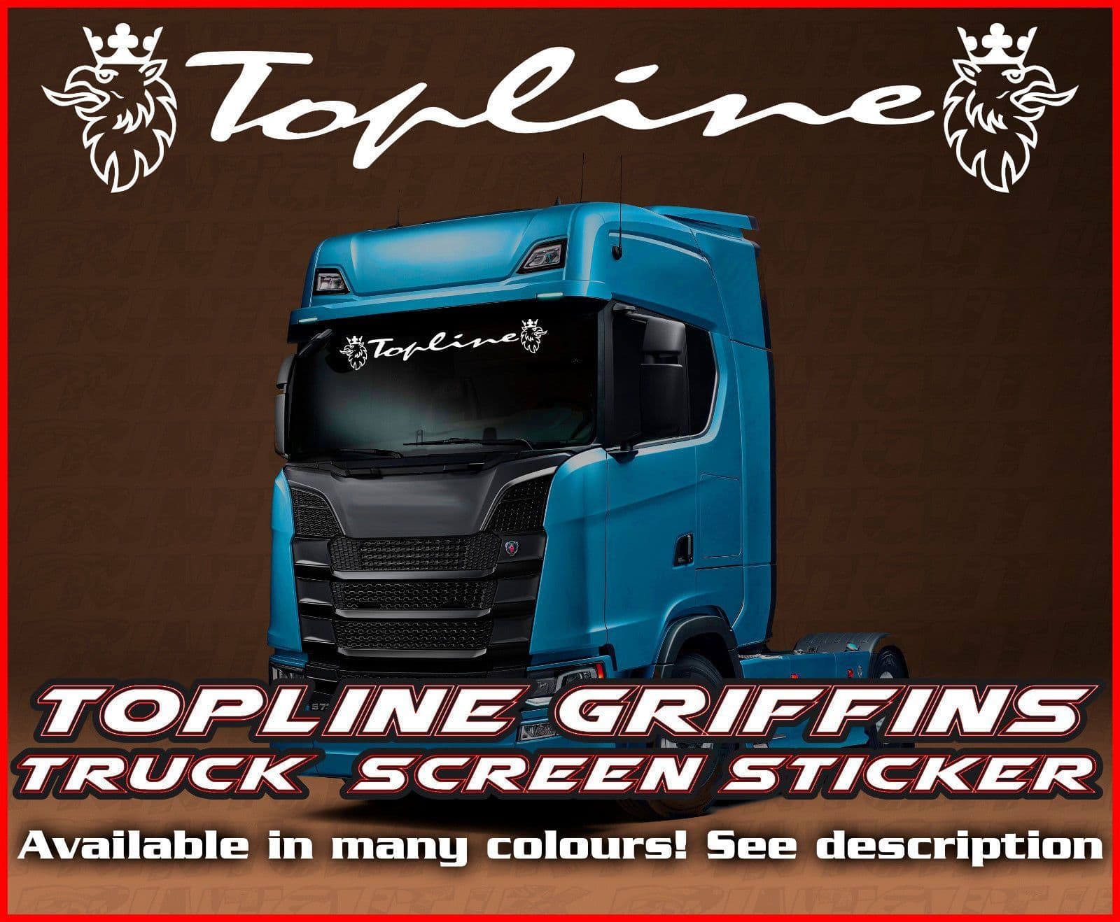 Top Loader Model Sticker Topline Lorry Truck Screen Sticker