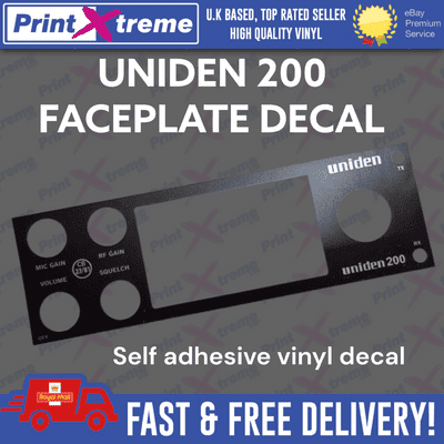 UNIDEN 200 BLACK cb radio faceplate Decal Sticker bezel self adhesive