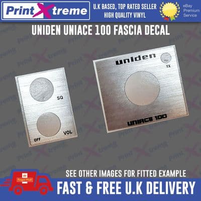 UNIDEN UNIACE 100 cb radio faceplate Decal Sticker bezel self adhesive