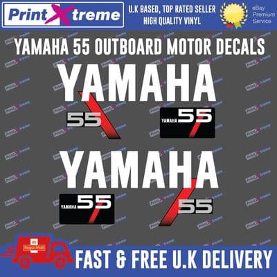 YAMAHA 55 OUTBOARD BOAT MOTOR DECALS