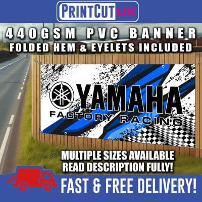 YAMAHA PVC BANNER SIGN SIGNS Indoor Outdoor workshop, shed, mechanic, garage, motorcycle, racing