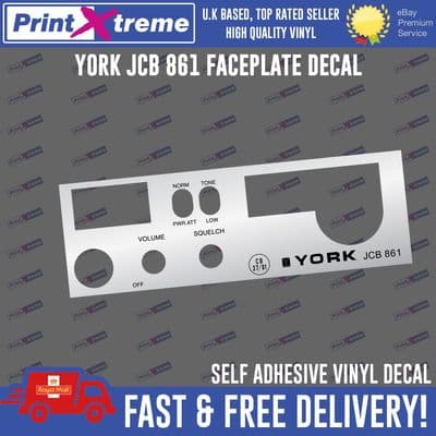 YORK JCB861 cb radio faceplate Decal Sticker JCB-861 JCB 861 bezel