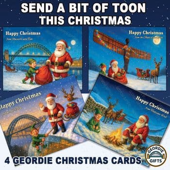 1 Geordie Gifts - Pack of 4 Classic Christmas Cards