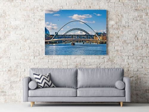 Newcastle upon Tyne Canvas Print featuring 'All the Bridges' across the River Tyne
