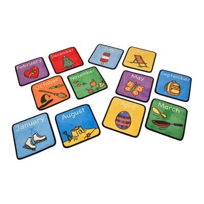 12 Months Squares Placement Rugs