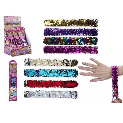 Colour sequin change snap bracelet