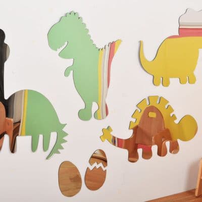 Dinosaur themed plastic mirrors