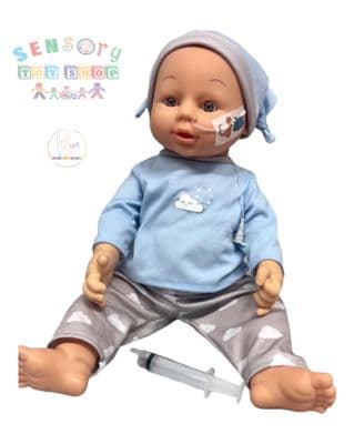 Doll with Nasogastric (NG) Feeding Tube (Blue Clothing)